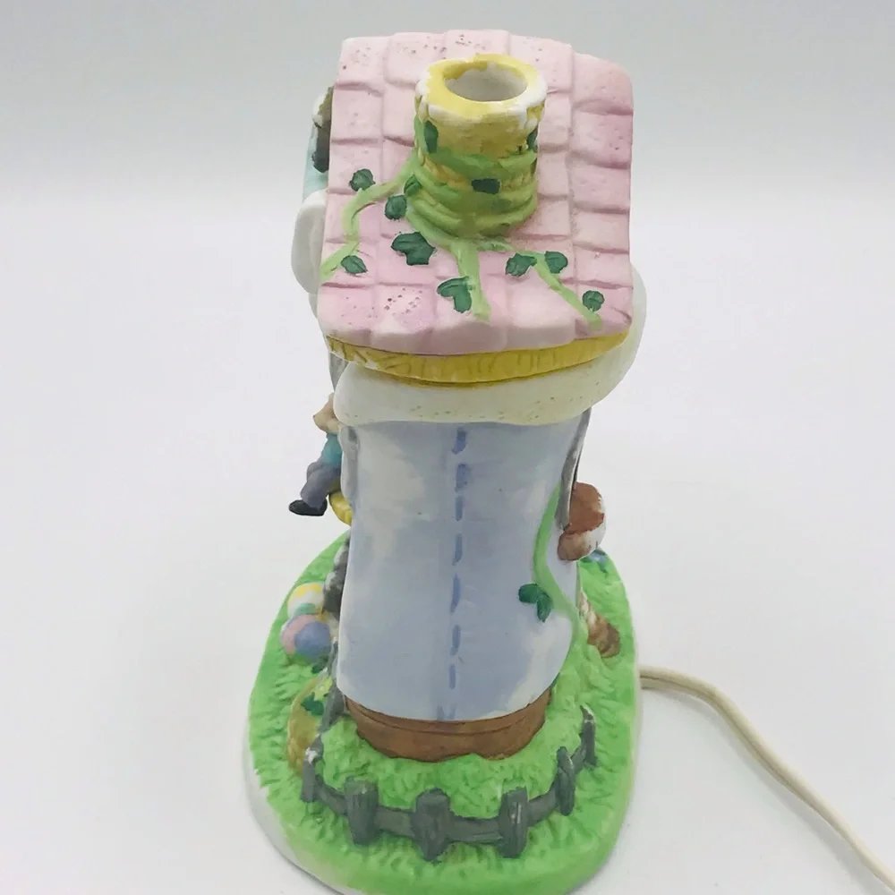 Vintage Bunny hand painted porcelain lighted Bootfry house shoe figurine.